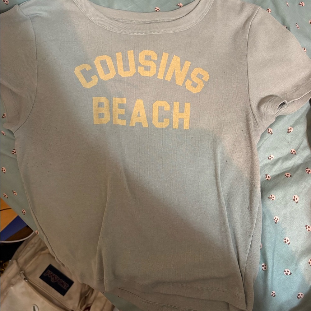 American Eagle Outfitters Light Blue 'Cousins Beach' Graphic Tee